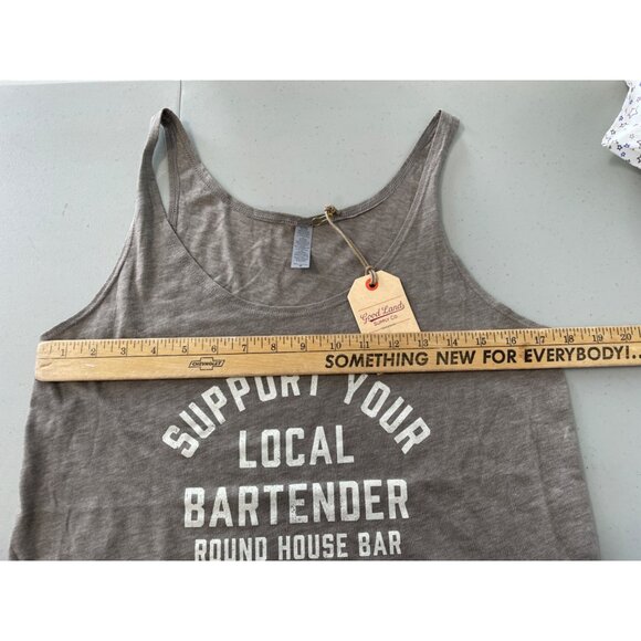 Good Land Supply Co Support Your Local Bartender Tank Top Women Medium Gray NEW - Picture 6 of 7
